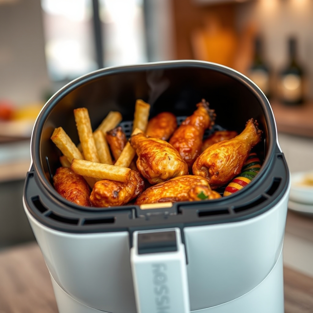 ceramic airfryer in action